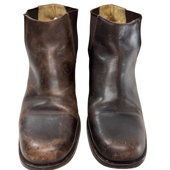 Chelsea Boot Vintage Y2K Size 8.5-9 Heeled Brown Leather Short Ankle Guess Italy - Picture 2 of 10